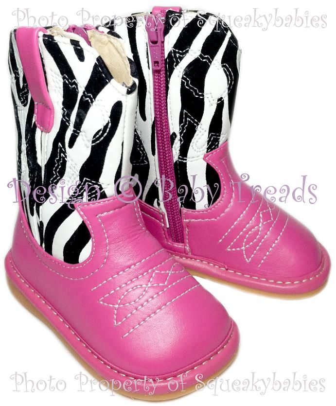 Squeaky Shoes Cowboy Boots Light Pink Giraffe Print ORIGINAL DESIGN