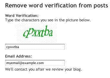 remove word verification from posts