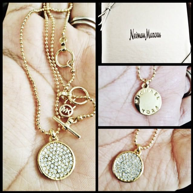 michael kors gold disc necklace