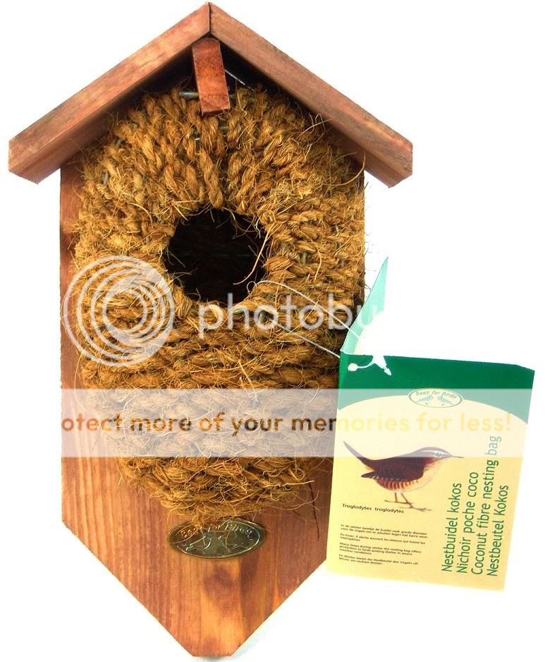 Bird House Nest Coconut Roosting Birdhouse w/ Roof  