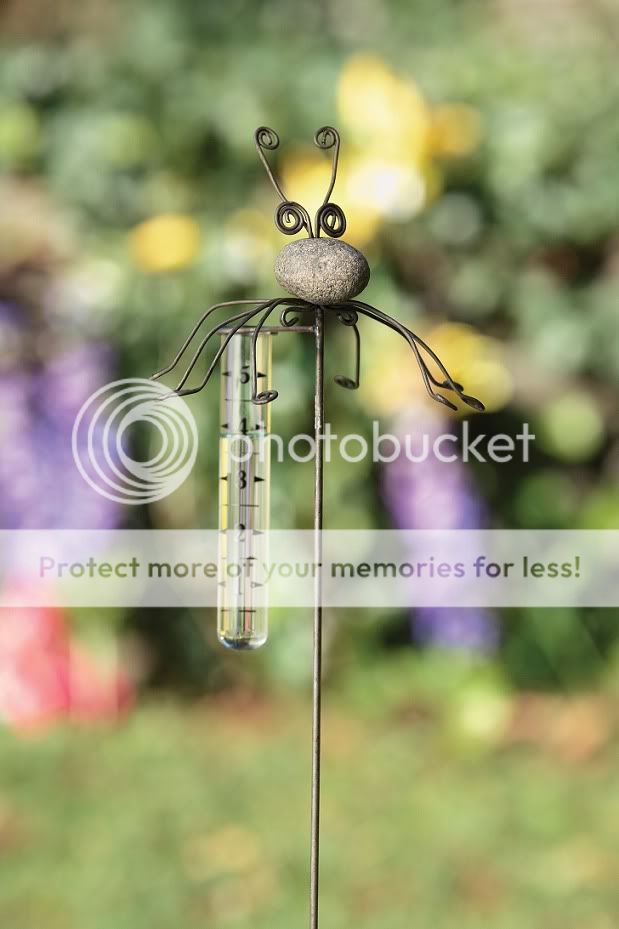 Measure rain fall with this quaint River Stone spider critter. Comes 