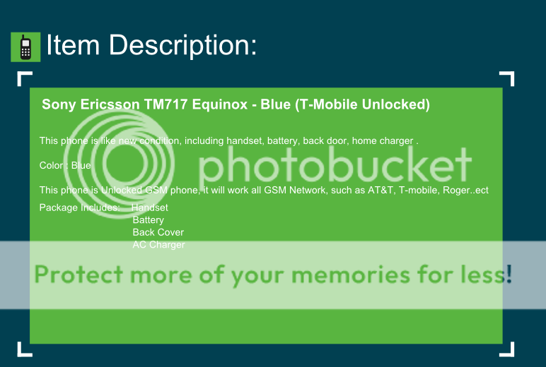 Sony Ericsson TM717 Equinox   Blue (T Mobile UNLOCKED) Cellular Phone 