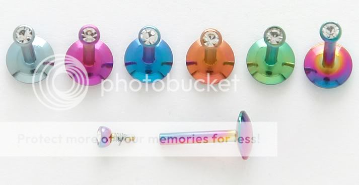 16g x 5/16 Anodized CZ MONROE / LABRET Choose Color NEW  