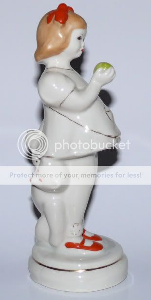 GIRL & BEAR Soviet Polonne not LFZ porcelain figurine  