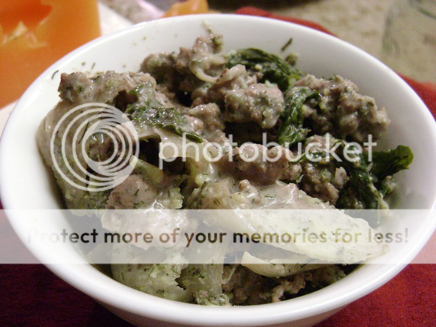 Grass-fed/finished ground beef, onion, chard and fresh mint and dill in a primal coconut-based tzatziki-like sauce