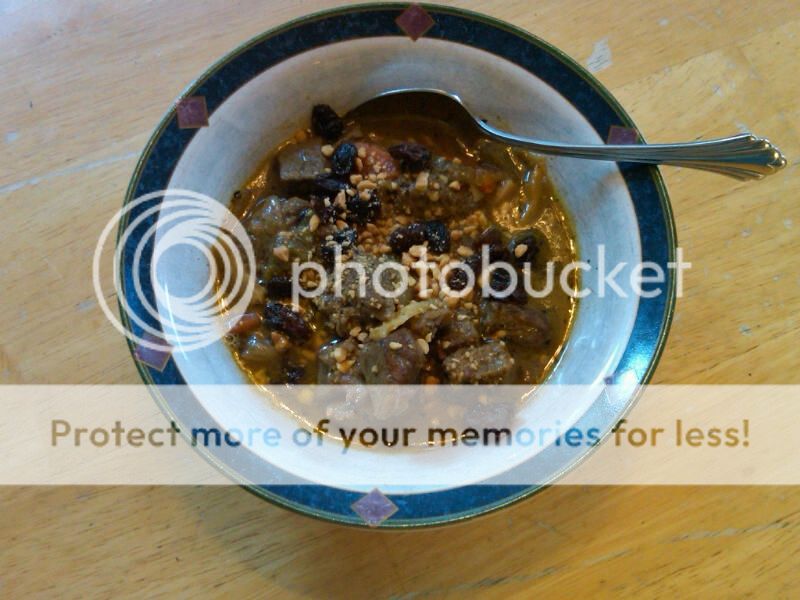 Beef curry cooked in coconut oil